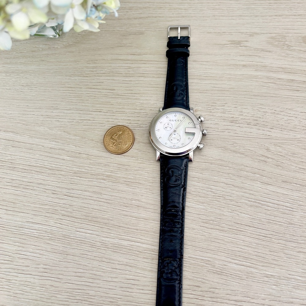 Gucci Silver and Black Chronograph Watch - Picture 6 of 7